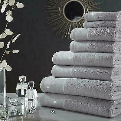 Abington Diamante 2 Pack Hand Bath Towel Sheet Egyptian Cotton